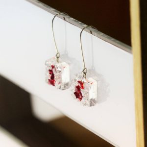 Joyería sostenible Tejeluz. Modelo Fede de plata y vidrio