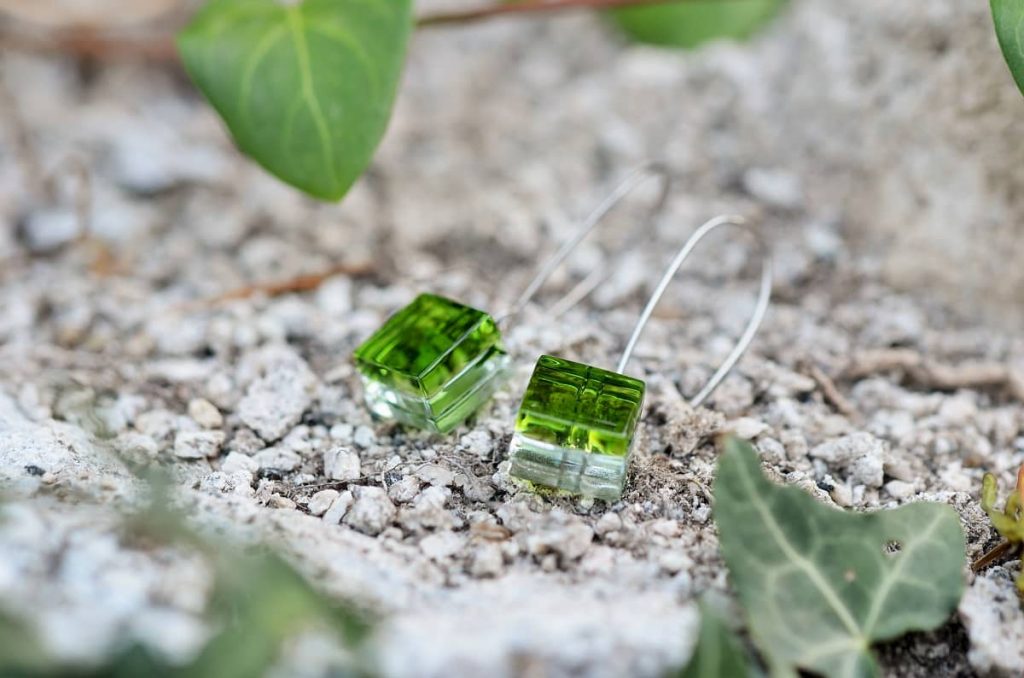 Pendientes de plata y vidrio de la Coleccion Epica